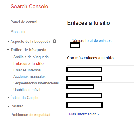 Desautorizar enlaces en Google Console