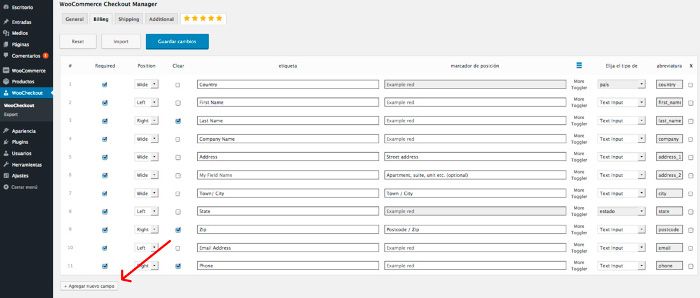 Agregar Campo Woo Commerce