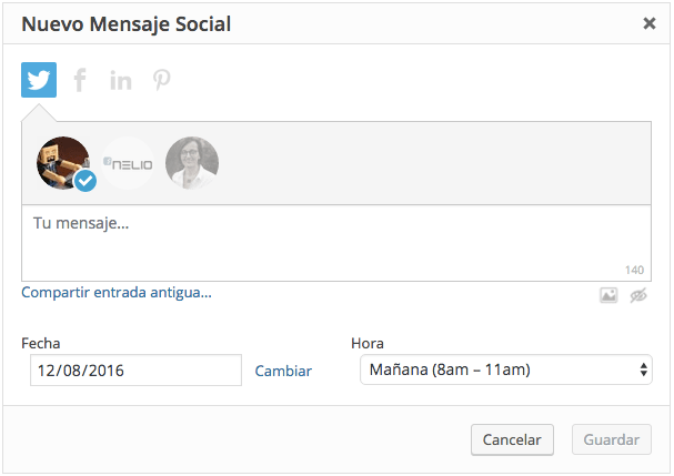 Mensaje social nelio content