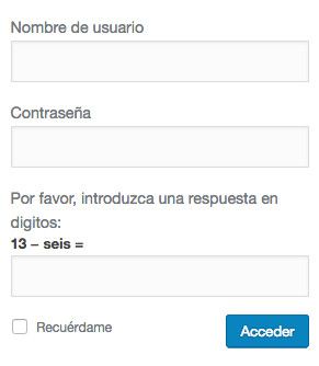 Formulario acceso WordPress