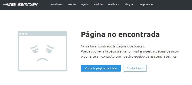 Ejemplo de página de error 404 optimizada