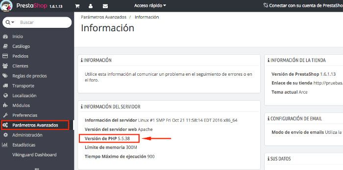 Información del Servidor