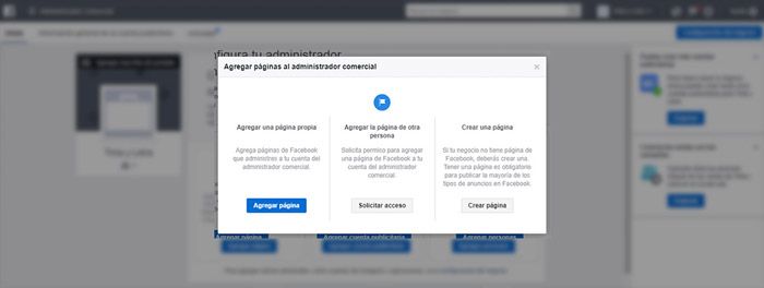 Agregar pagina Facebook business