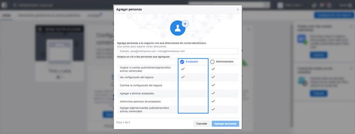 Agregar personas Facebook business manager