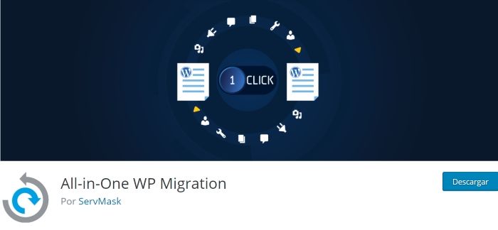 All in One Migration para exportar WordPress