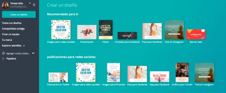 Diseño imágenes Canva