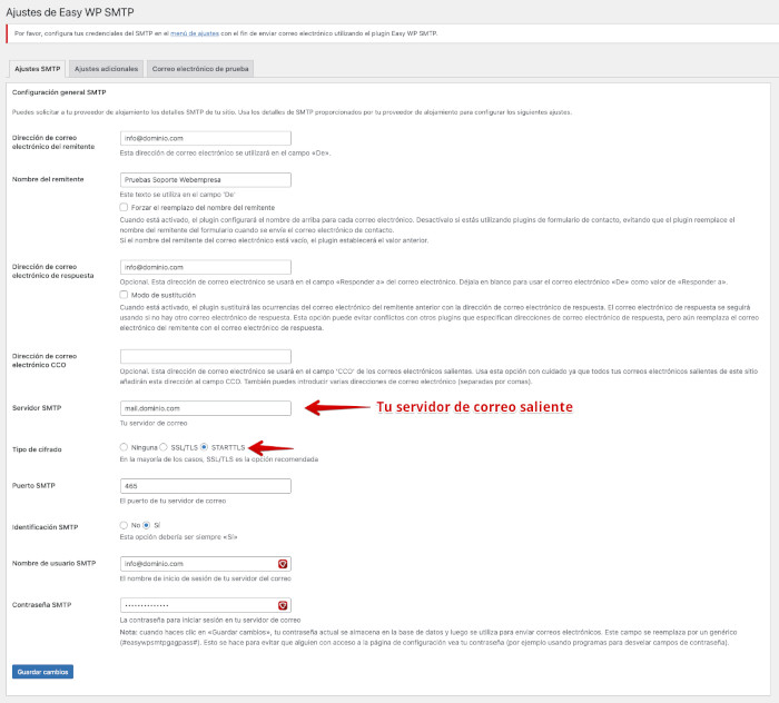 Configuración Easy WP SMTP