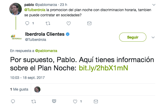 Twitter de Iberdrola