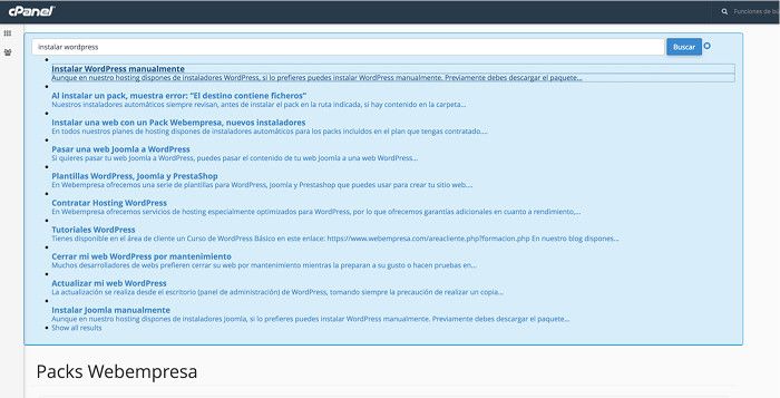 Búsqueda instalar WordPress