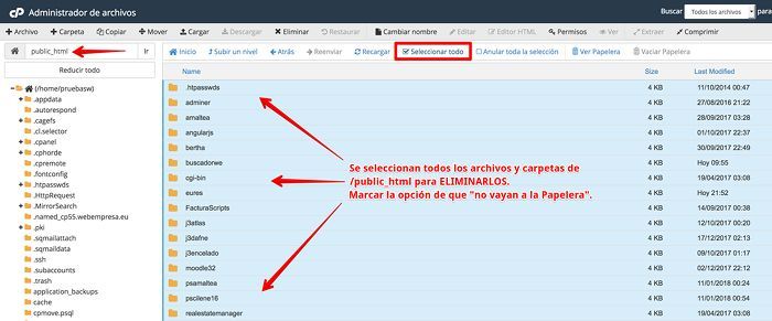 Eliminar archivos y carpetas