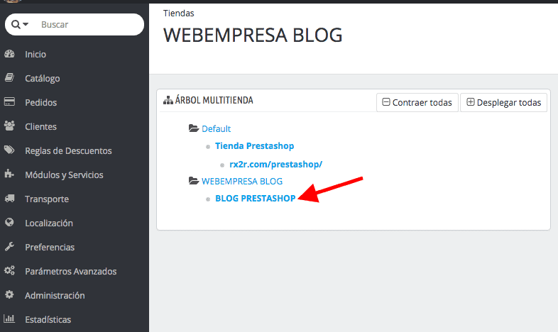 Configurar la dirección de la tienda desde PrestaShop