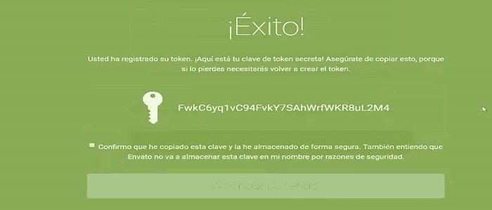 Número de token correcto