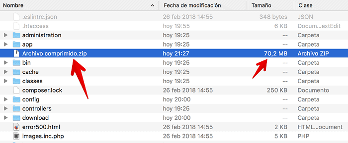 Comprimir archivos y carpetas en zip