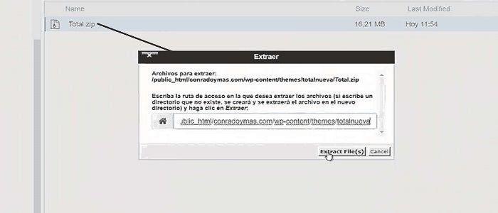 Descomprimir el archivo zip