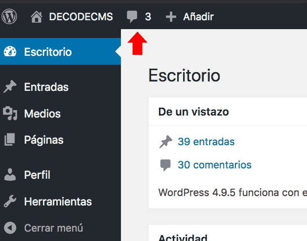 Ocultar icono comentarios en WordPress