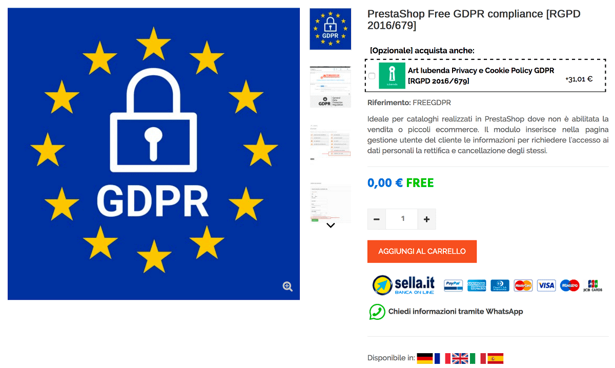 PrestaShop Free GDPR compliance [RGPD 2016/679]