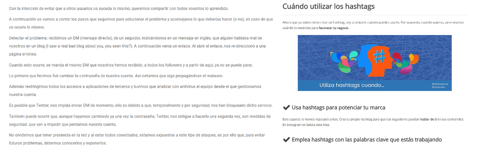 Uso de imágenes en los contenidos de un blog