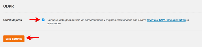 Settings, WPForms, General, GDPR
