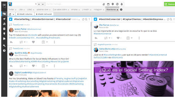 Hootsuite para seguimiento de un hashtag