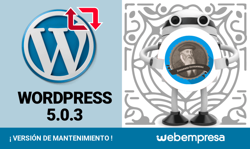 WordPress 5.0.3 ¡versión de mantenimiento!