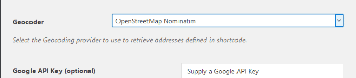 Configuración del GeoCoder