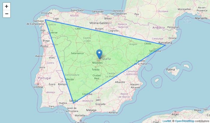 Sombrear una zona geográfica para indicar nuestra área de influencia