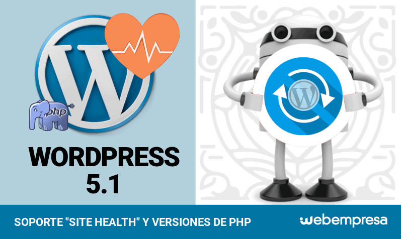 WordPress 5.1 con soporte de salud y versiones PHP