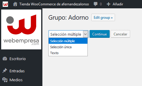 Adorno en WooCommerce