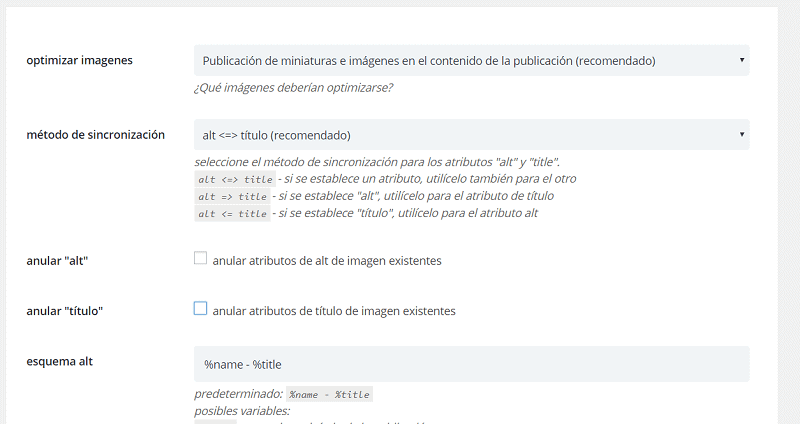 Atributos de imágenes en WordPress y SEO: alt y título con mismo nombre