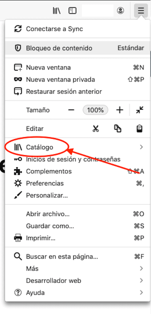 Borrar caché en Firefox: paso 1