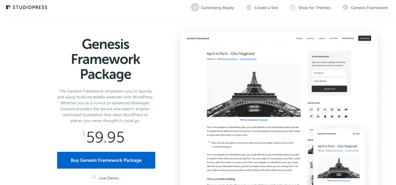 Framework Genesis en WordPress