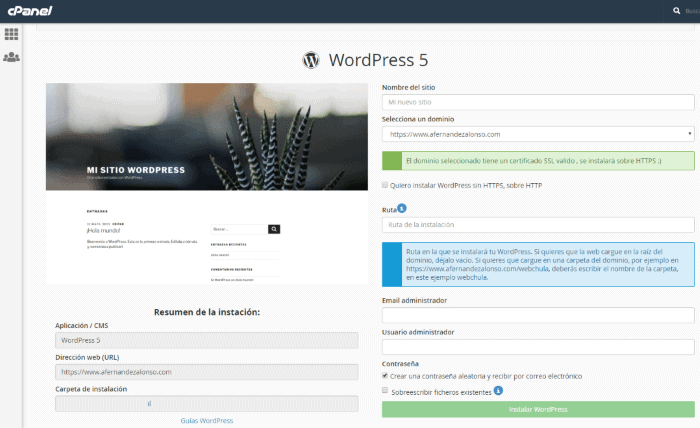 Instalación de WordPress