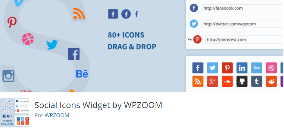 Mejores widgets gratuitos para WordPress: Social Icons Widget by WPZOOM