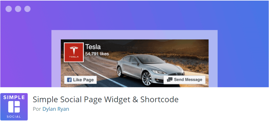Mejores widgets gratuitos para WordPress: Simple Social Page widget & shortcode