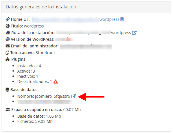 Bloque de datos generales de la instalación 