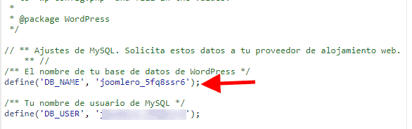 Ver datos de configuración del WordPress