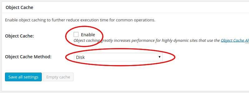 w3 total cache object cache