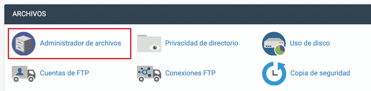 Administrador de Archivos Cpanel