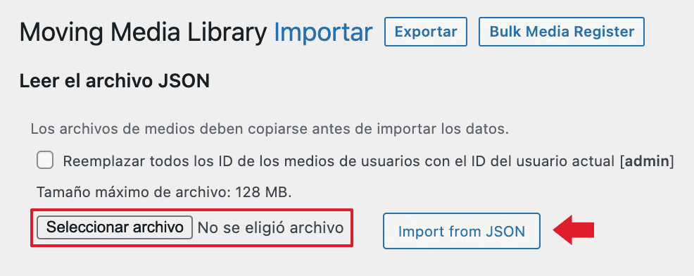 importar archivos json