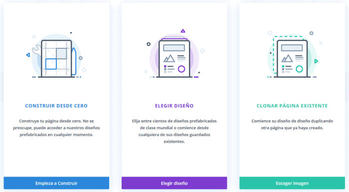 Opcion construir desde cero Divi