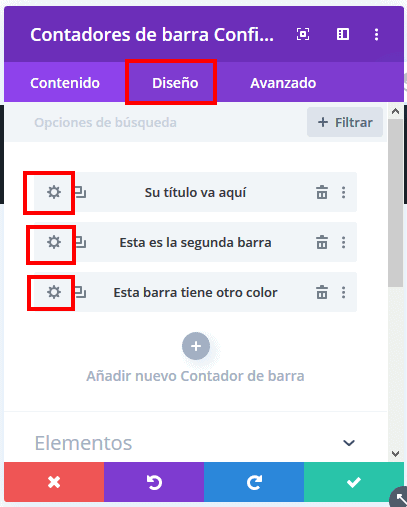 Diseño skill bar o contadores de barra múltiple