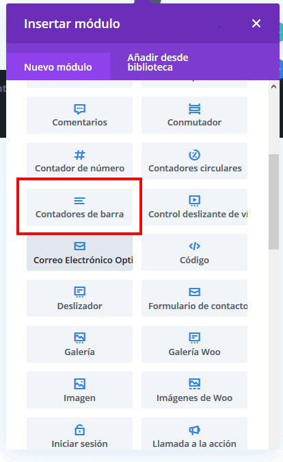 Elegir módulo skill bar o contadores de barra