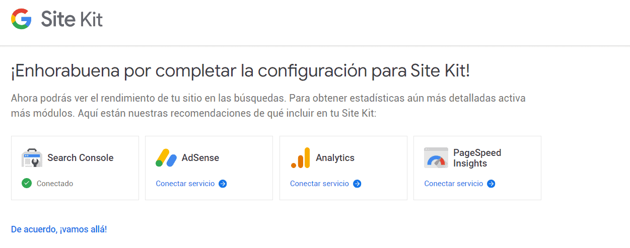 Google Site Kit Instalado