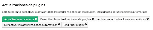 Actualizaciones de plugins WordPress