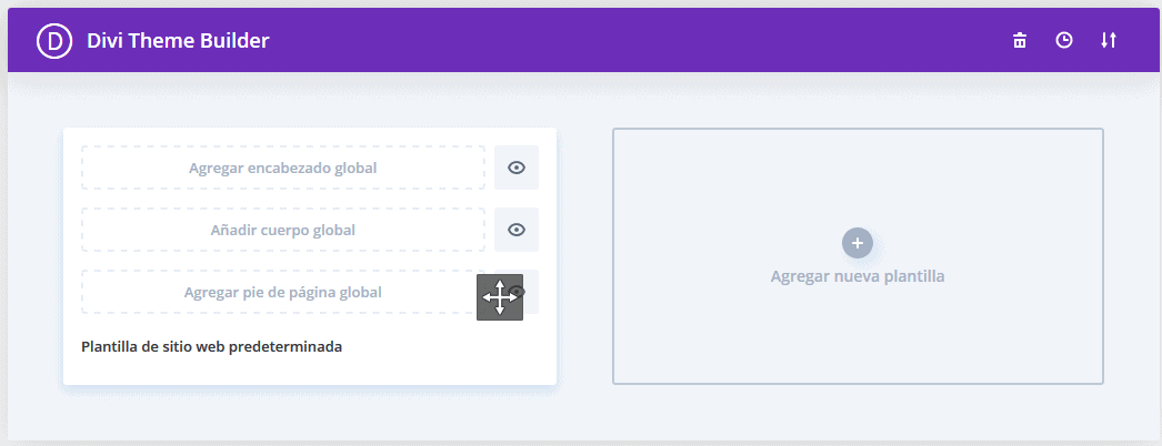 Agregar nueva plantilla Theme Builder Divi