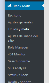Ajustes generales Rank Math