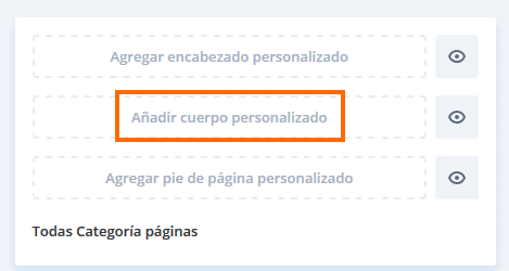 Añadir cuerpo personalizado Divi Builder