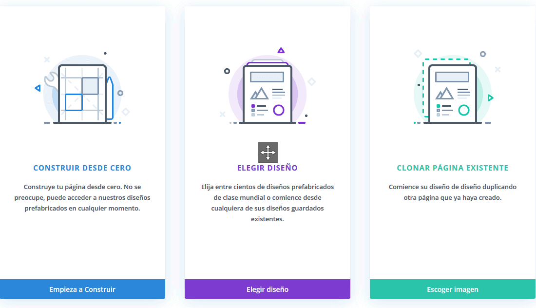 Elegir construcción de plantilla Divi Builder