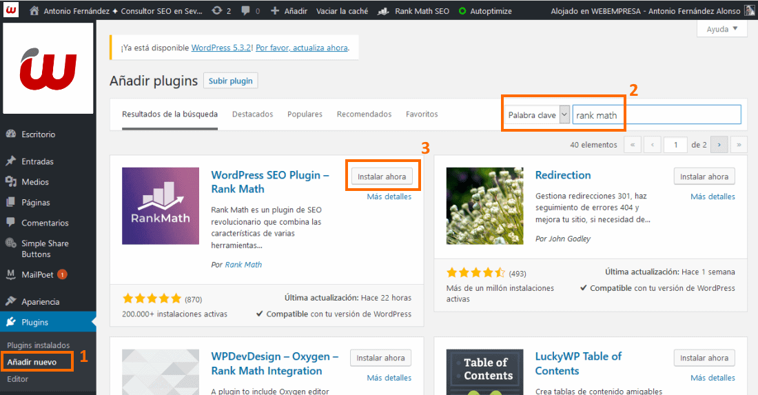Instalar Rank Math