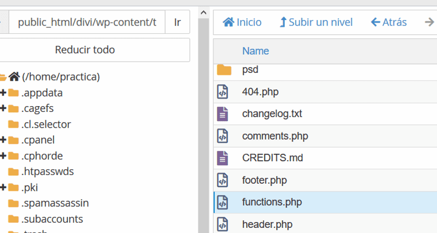 Archivo functions.php